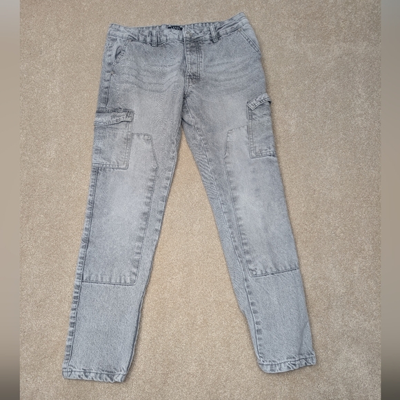 BohooMan Grey Button down Cargo Jeans size 30 - Picture 2 of 15